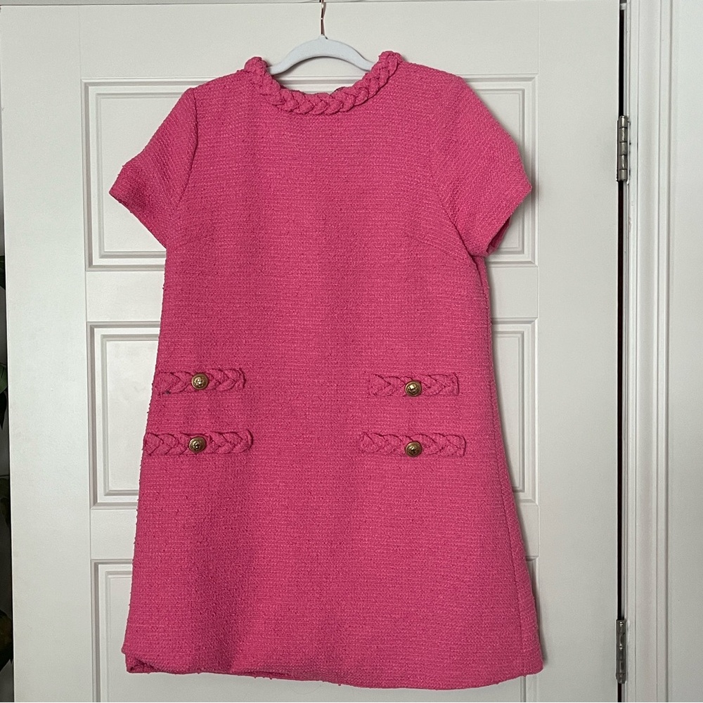 Tuckernuck Pink Tweed Jackie O Mini Dress